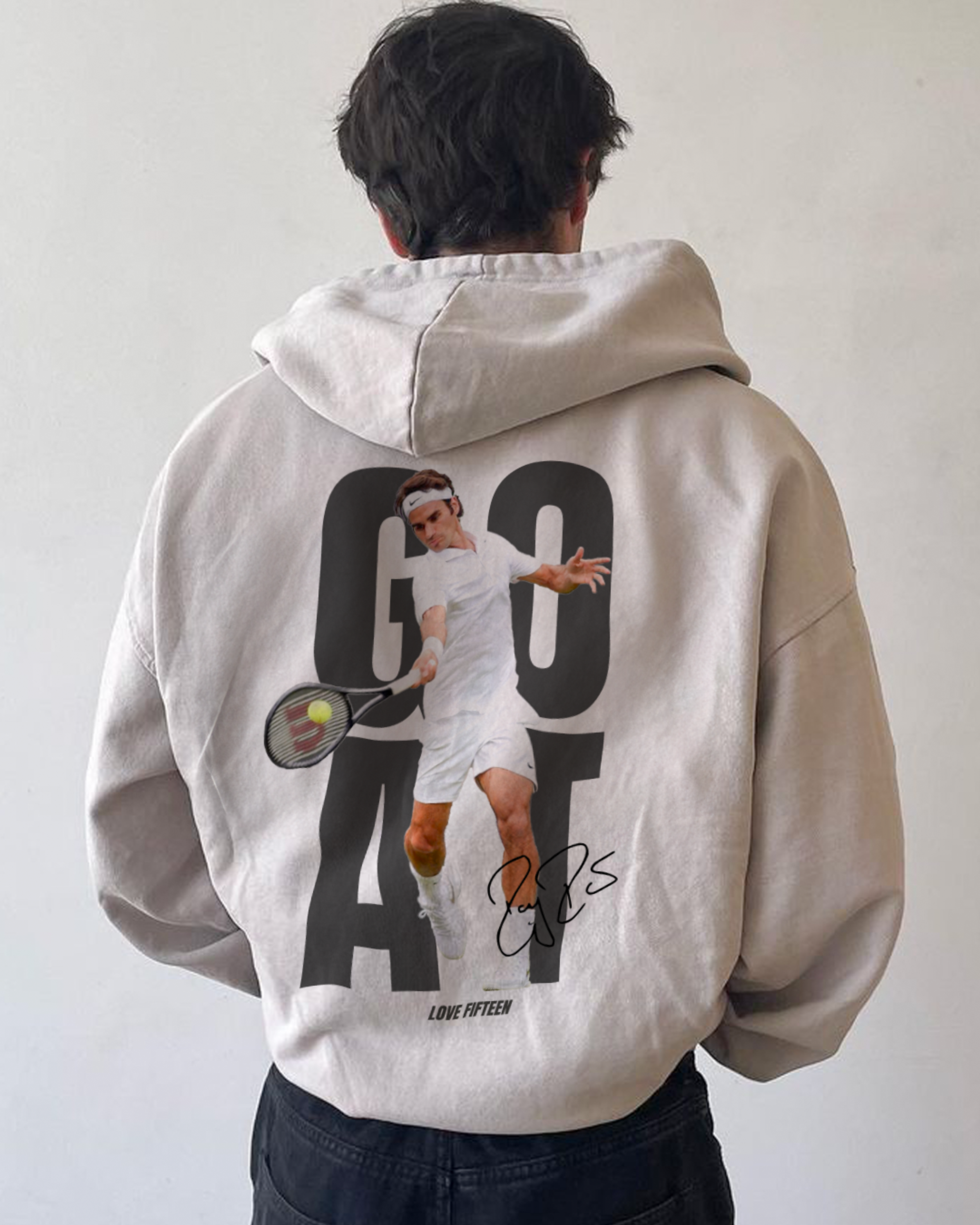 Roger Federer Goat Merch Oversized Hoodie