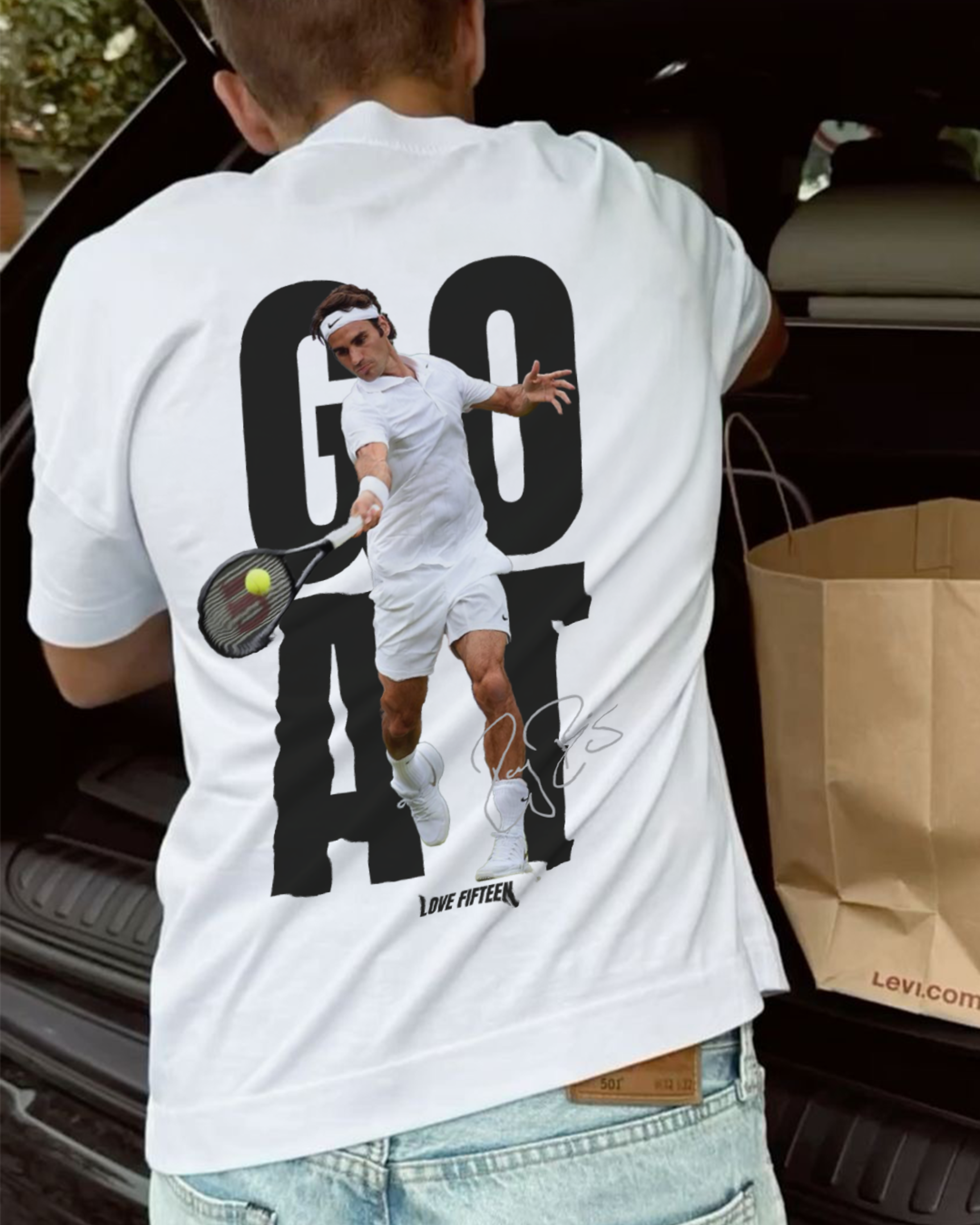 Roger Federer GOAT Merch Oversized Shirt